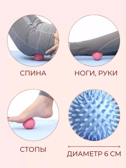 Мяч массажный для стоп с шипами – шар мфр для пилатеса