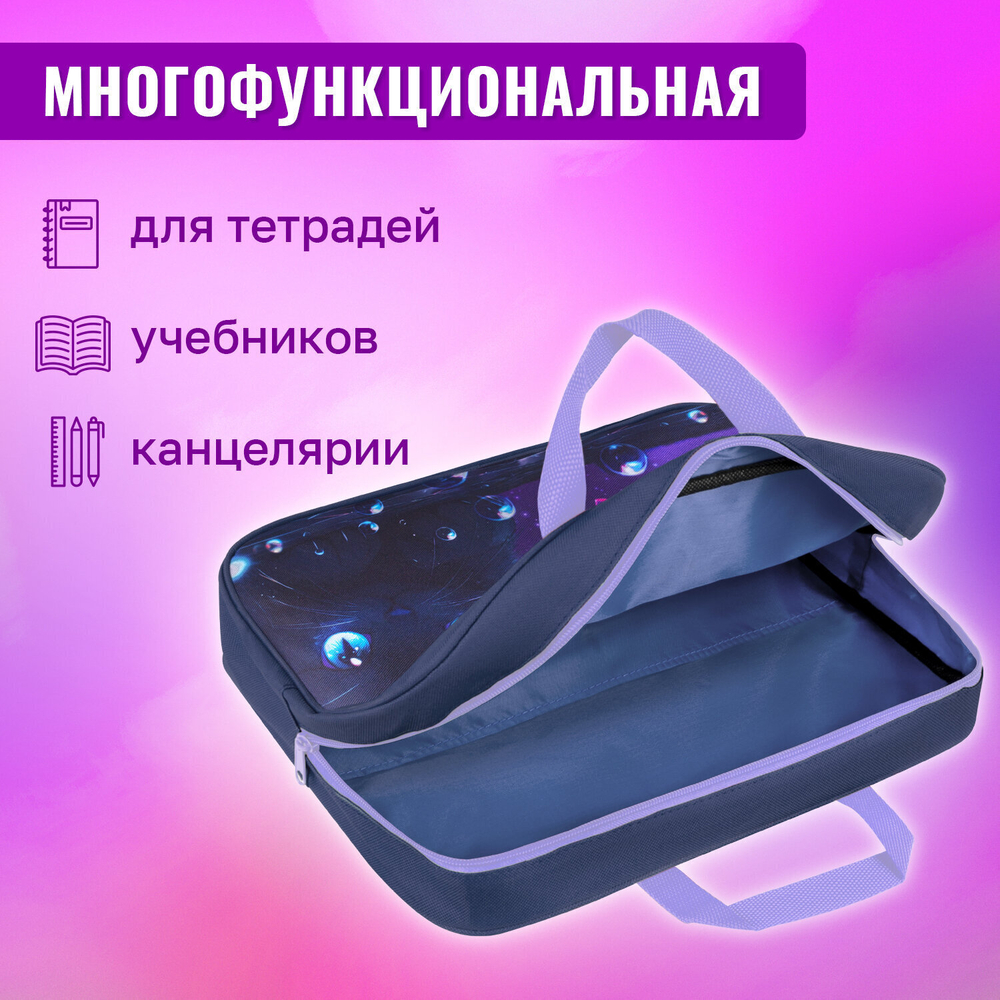 Папка на молнии с ручками BRAUBERG А4 1 отделение полиэстер 80 мм "Anime cat" (2 штуки в упаковке)