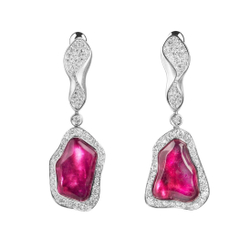 Серьги с Рубеллитами и Бриллиантами, E0030-13/1