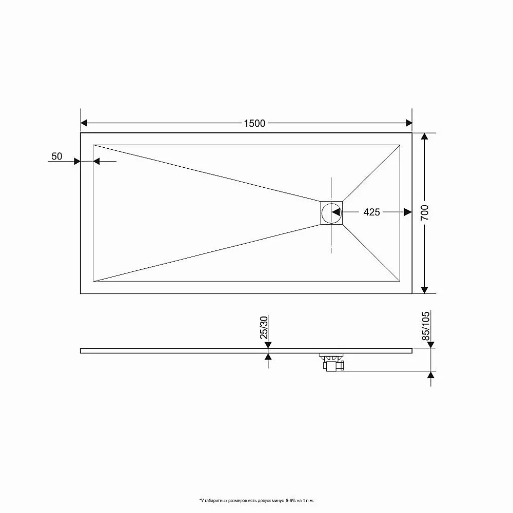 Душевой поддон RGW ST-W Stone Tray 16152715-01 70x150 белый