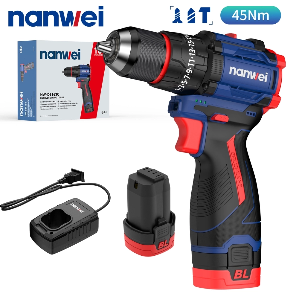NANWEI Аккумуляторная ударная дрель, 16v, NW-D8163C