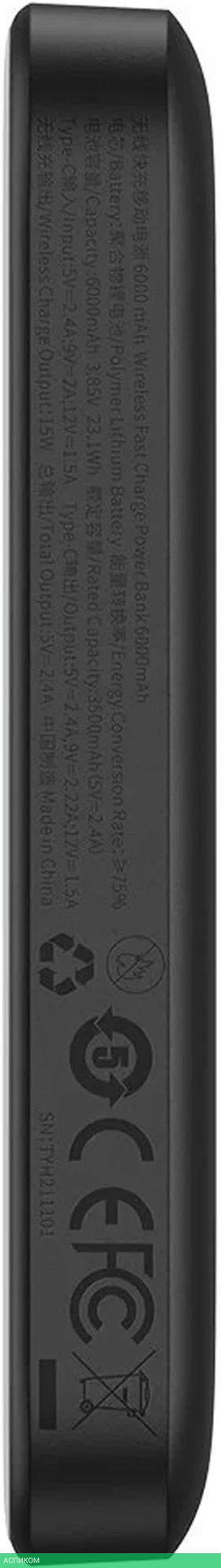Портативное зарядное устройство Baseus Magnetic Mini Air PPCXM06A Black (P10059002113-00)