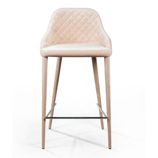 Стул полубарный Douglas, бархат бежевый