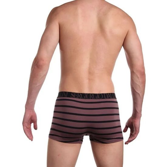 Мужские трусы боксеры коричневые в полоску Sergio Dallini SG2929-1