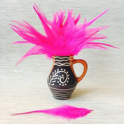 Перья петуха фуксия 13 - 18 см. 20 шт.