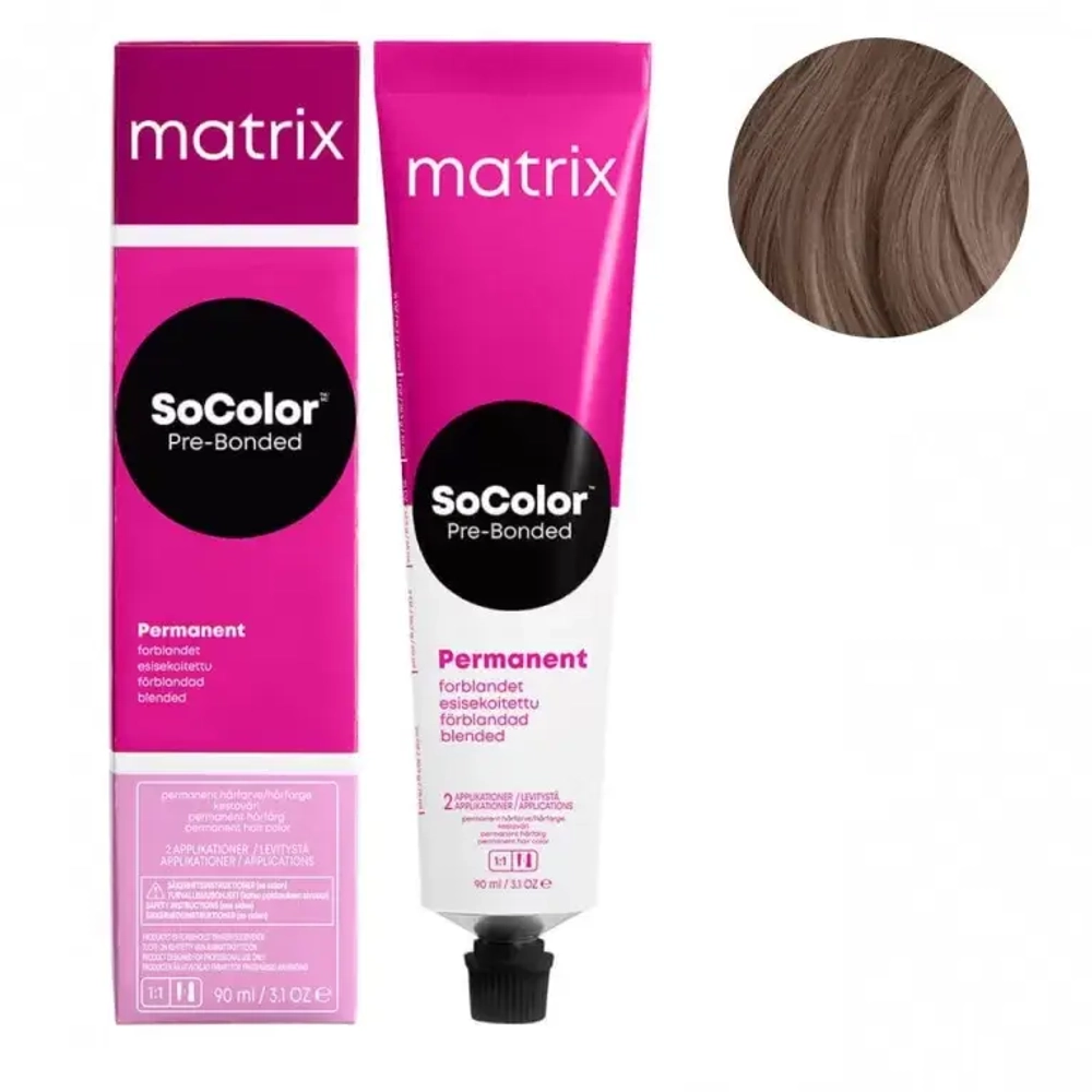 Matrix SoColor Pre-Bonded 6P Темный блонд жемчужный Крем-краска для волос, 90мл