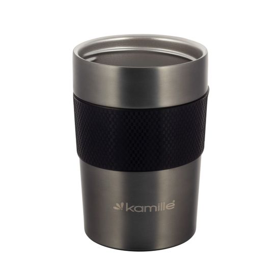 Термокружка 360 мл. из нержавеющей стали Kamille KM 2150 с TPR вставкой