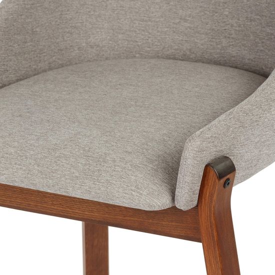 Стул Safia серая ткань и деревянные ножки 