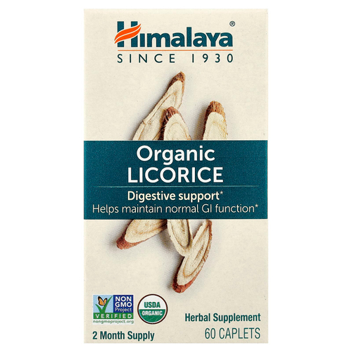 Himalaya, Licorice, органическая поддержка пищеварения, 60 капсул