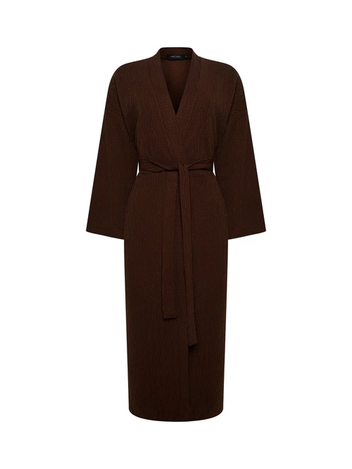 Накидка из фактурного трикотажа шоколадная