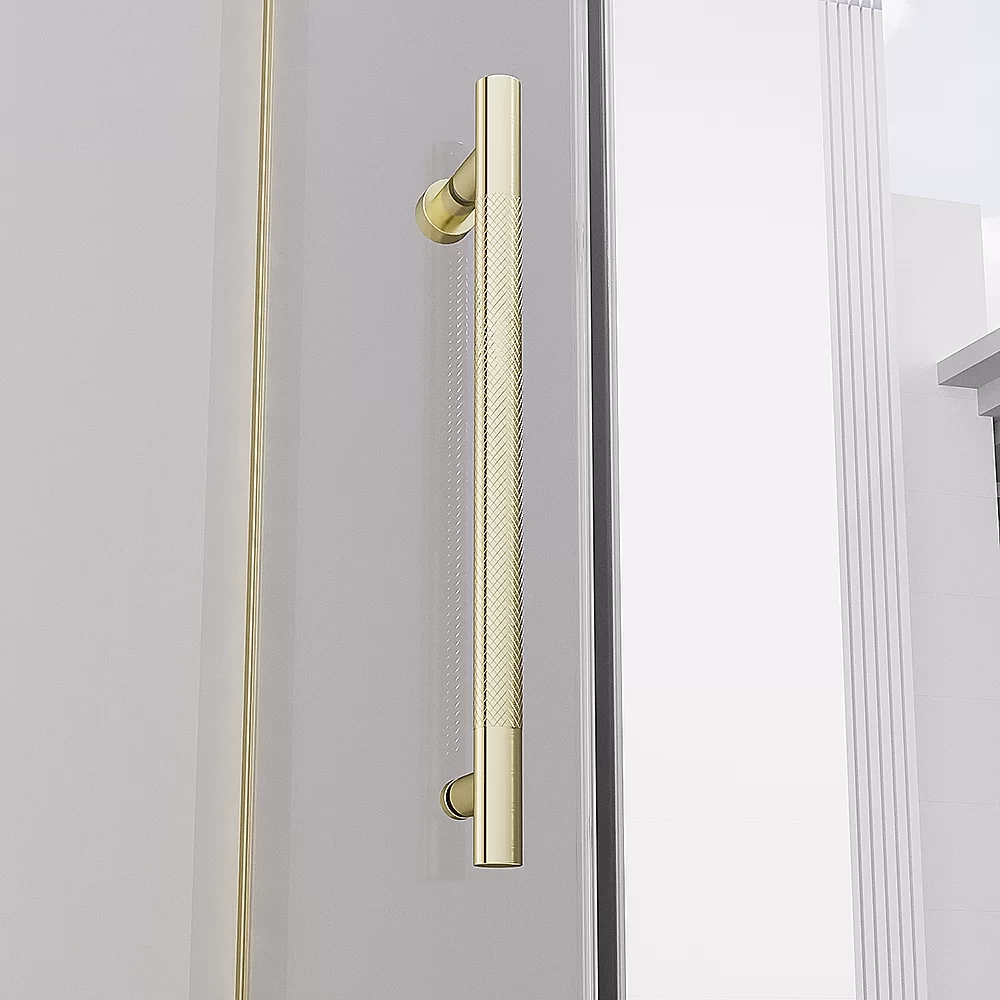Душевая дверь Veconi Premium Alassio G AL-130-00-G-C4 130 стекло прозрачное осветленное/профиль брашированное золото