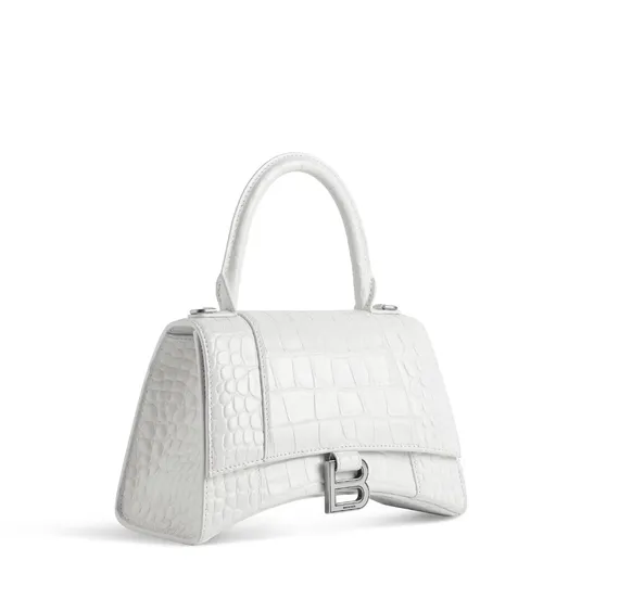 Сумка BALENCIAGA с крокодиловым тиснением, белый
