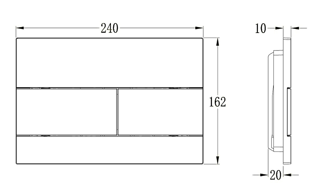 Кнопка смыва Vincea VFP-203GM, цвет вороненая сталь