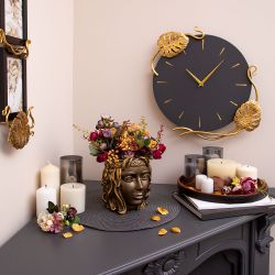 Часы настенные Monstera Deliciosa (Монстера) Серые Амбер