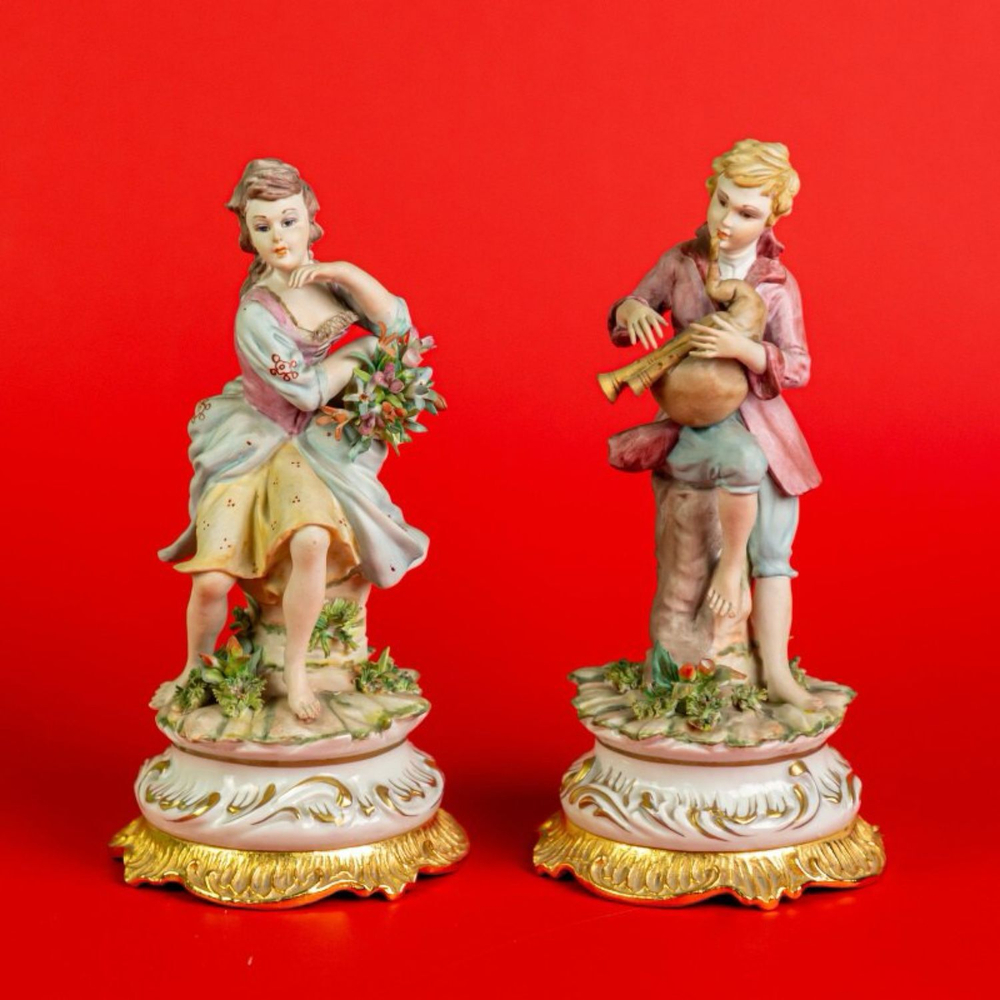 Винтаж: Фарфоровая мануфактура Capodimonte. «Пастух и цветочница»
