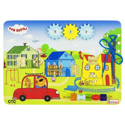 Бизиборд "Где живут коты" по лицензии ТРИ КОТА ББ218