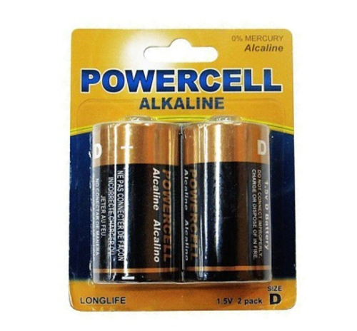Батарейка POWERCELL щелочная тип D 1,5В (2шт/уп)