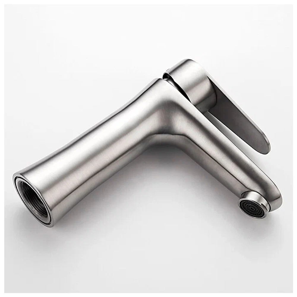 Смеситель для умывальника с гайкой (нерж) (1/10) Ledeme L71002