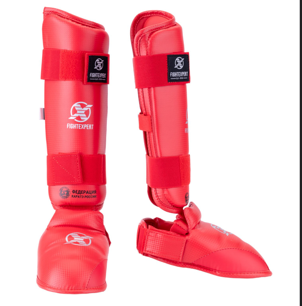 Защита голени для Каратэ EXPERT (красный)