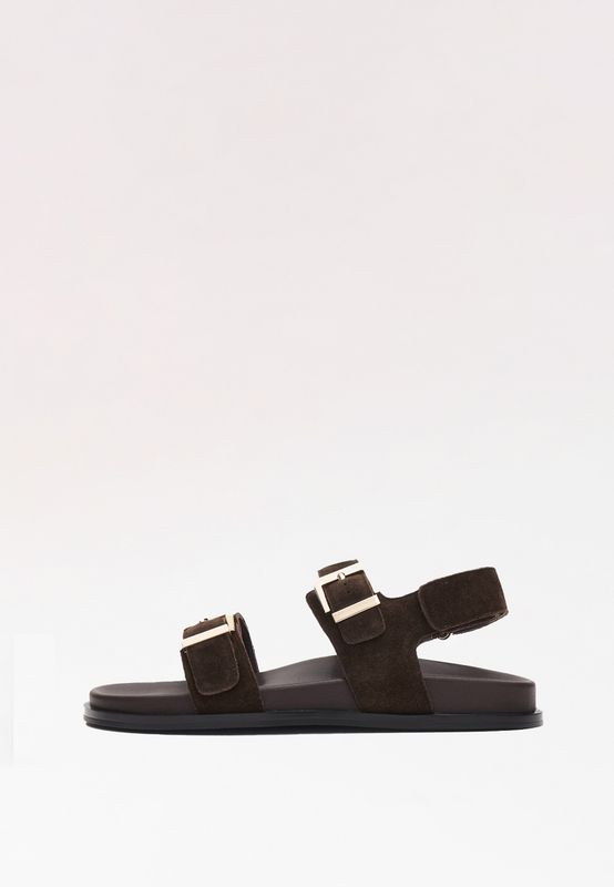 Сандалии из натуральной замши, коричневый
