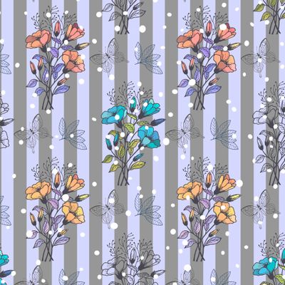 Seamless pattern of bouquets of flowers.