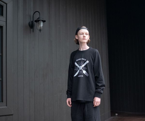 Лонгслив Fork and Knife черный - фото 16