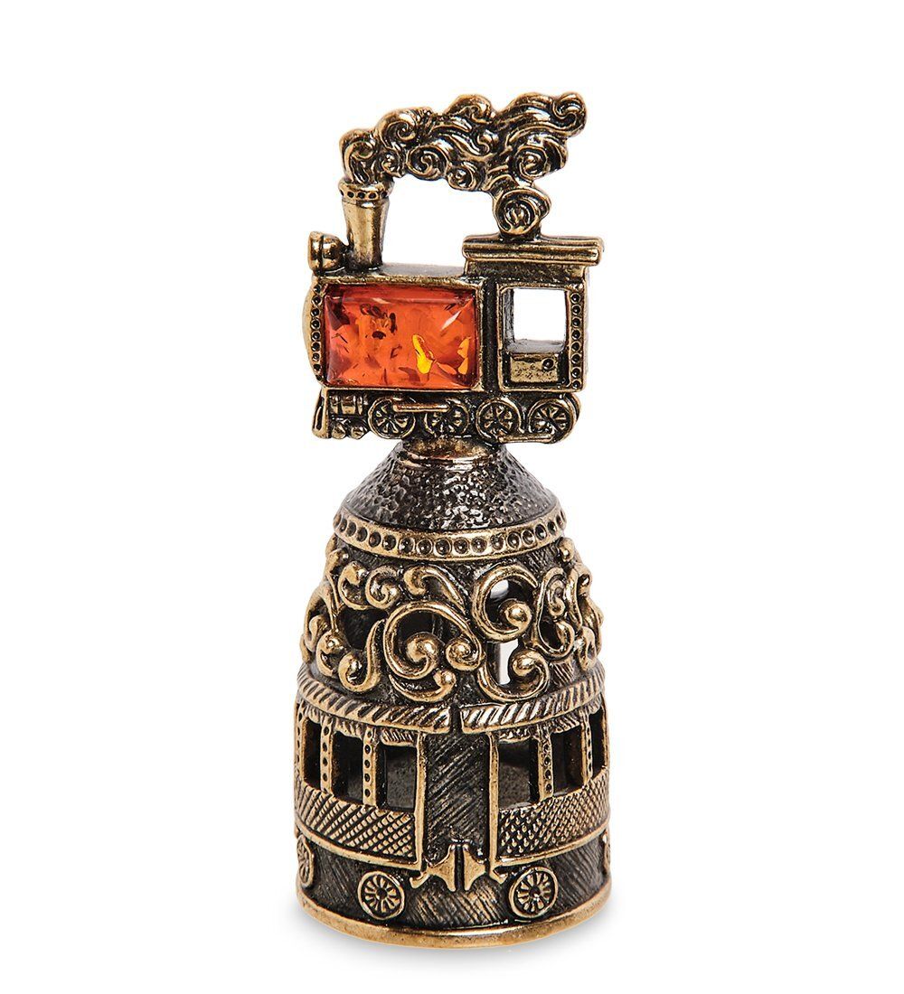 AM-2693 Колокольчик «Паровоз» (латунь, янтарь)