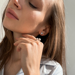 Серьги с серым жемчугом M