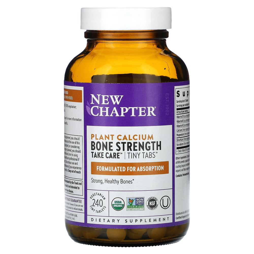 New Chapter, Bone Strength Take Care, добавка для укрепления костей с растительным кальцием, 240 вегетарианских мини-таблеток