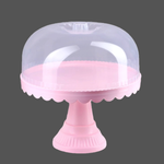 Подставка -тортовница на ножке 32,5×32,5×34 см, розовая