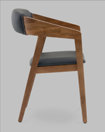 Стул Вудкерри S каркас дерево цвет темный орех экокожа черный