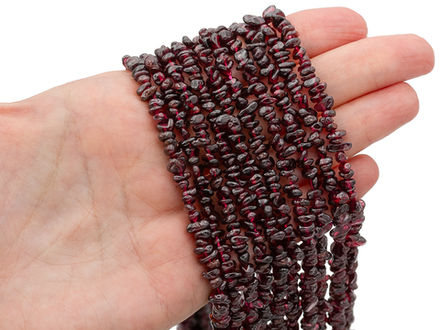 Нить бусины из граната 5-6мм (галька)