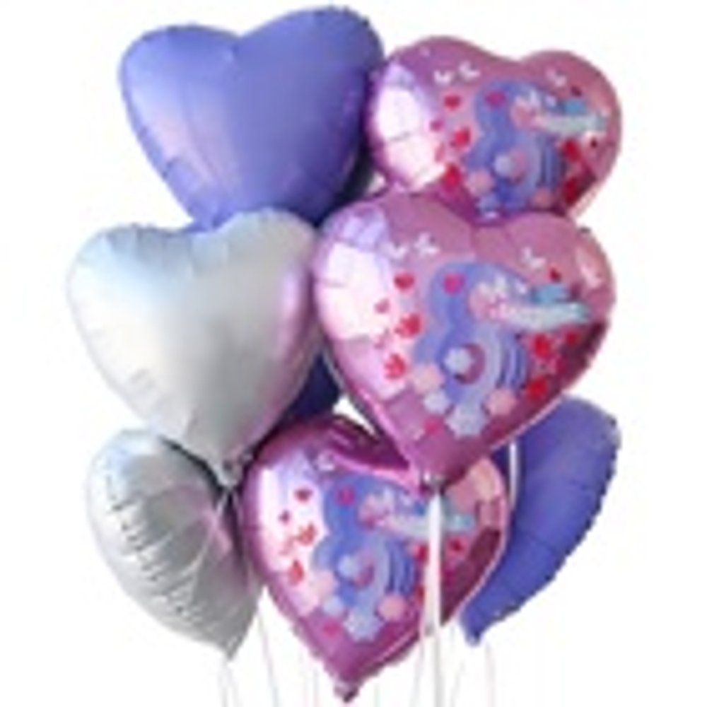 Шар сердце 8 МАРТА Аппликация 18"/46 см