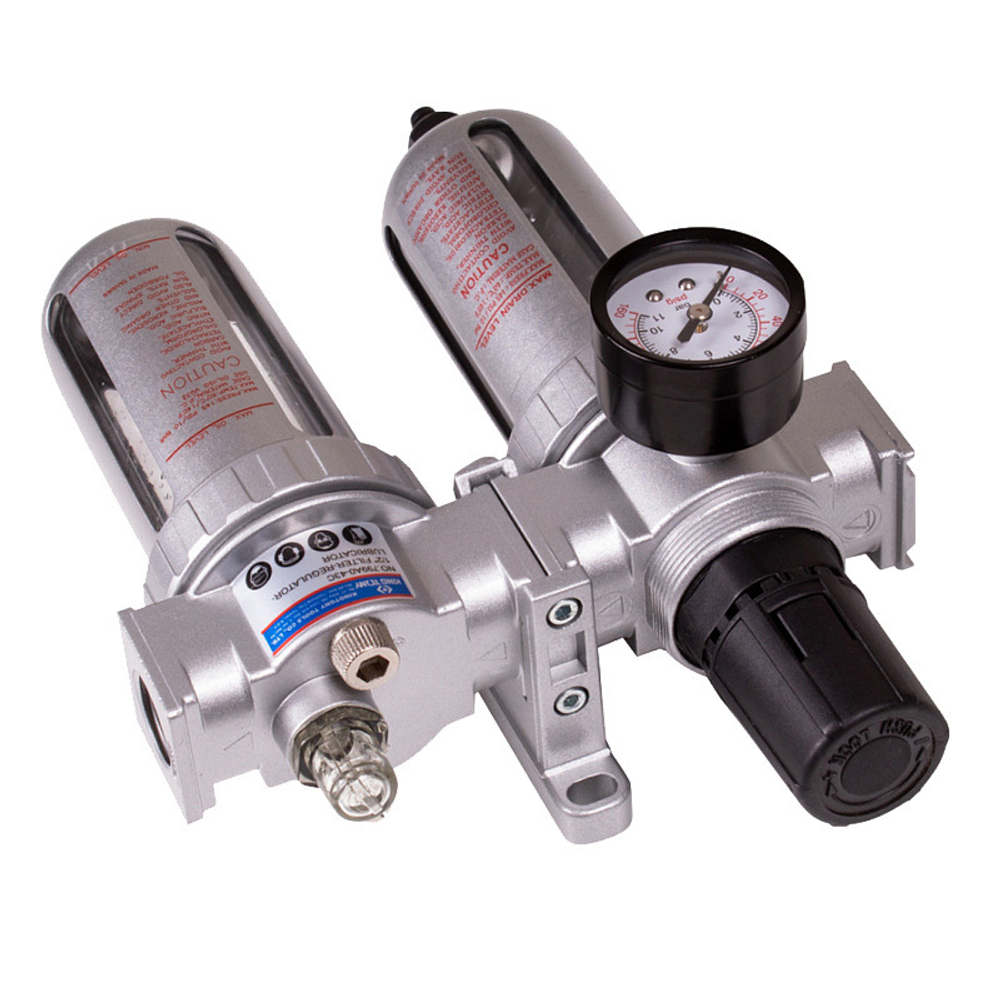 KING TONY (799A0-23C) Фильтр влагоотделитель с редуктором и лубрикатор 1/4", 10 бар