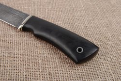 Нож "Гризли", дамасская сталь, рукоять черный граб мореный