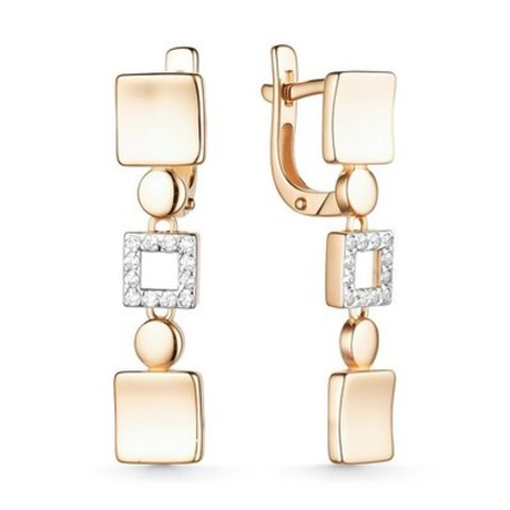 Серьги из золота с фианитами