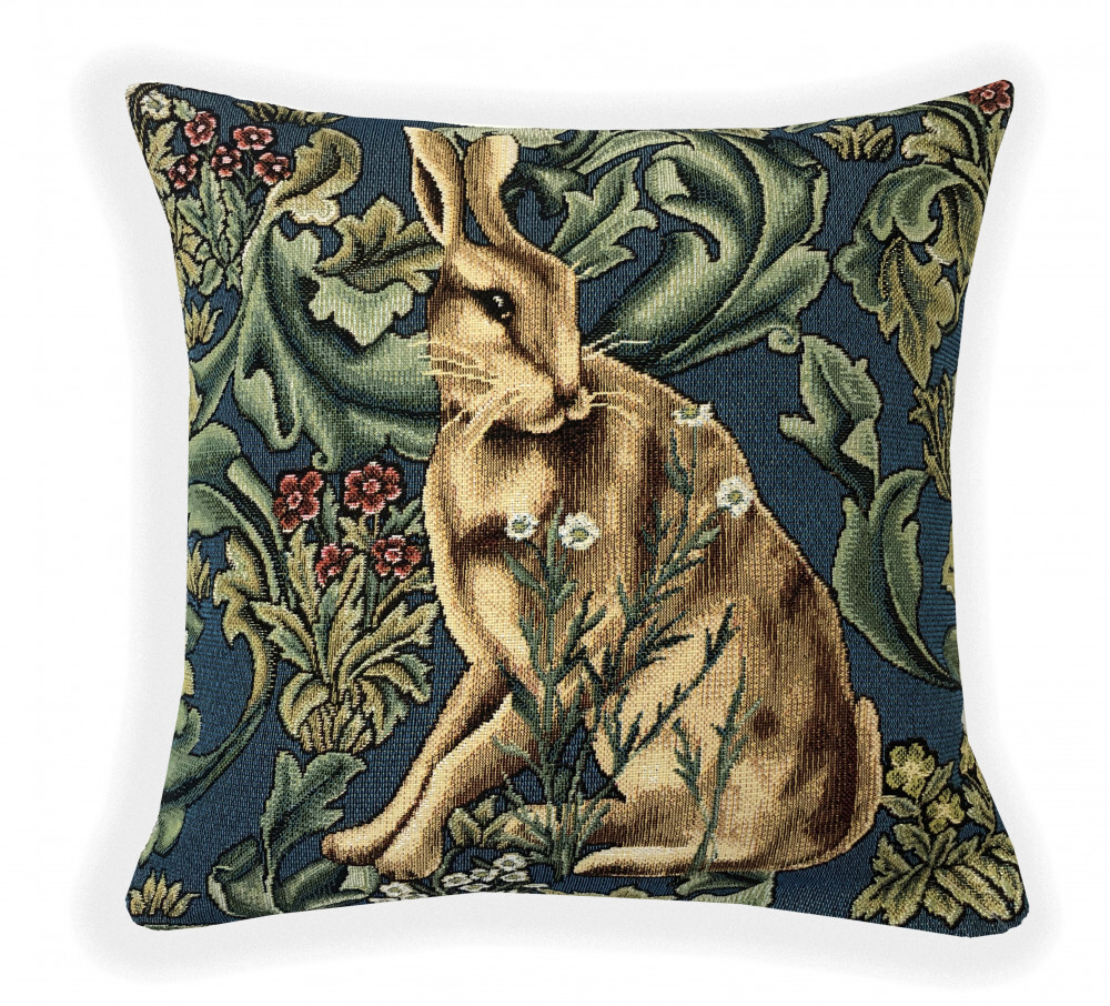 Заяц У. Моррис синий фон 32х32 см