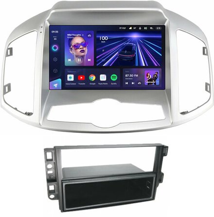 Магнитола для Chevrolet Captiva 2011-2015 (перенос БК вниз) - Teyes CC3 монитор 9" QLED на Android 10, ТОП процессор, 4Гб+32Гб, CarPlay, 4G SIM-слот
