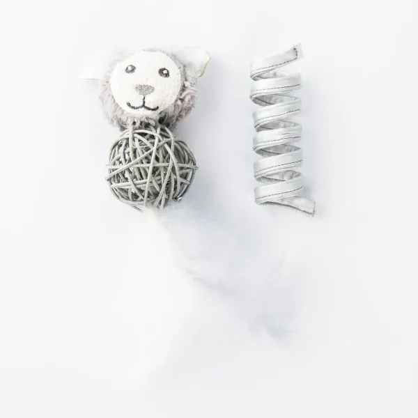 Игрушка Petpark для кошек Космический пёс и пружинка с кошачьей мятой (2 шт в комплекте)