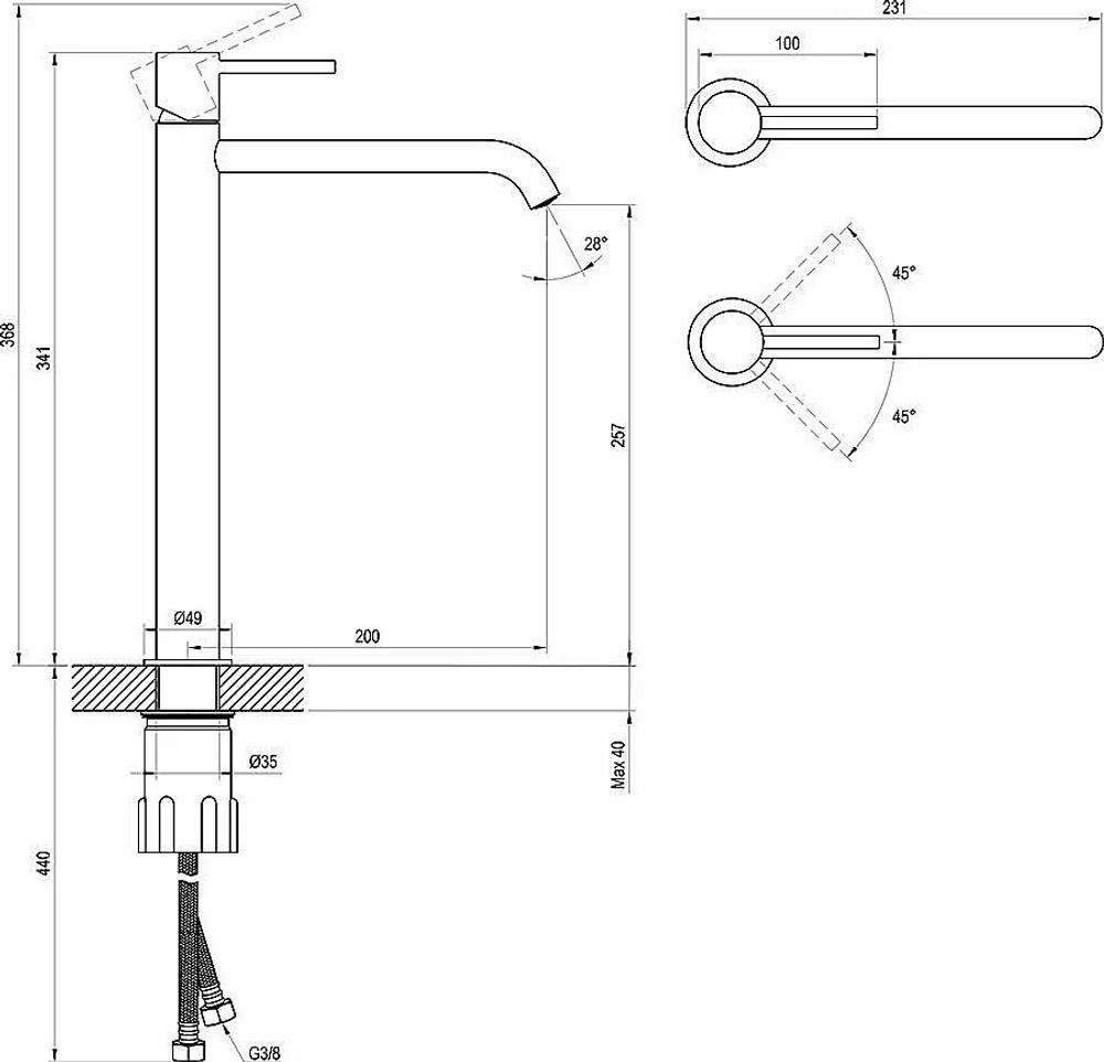Смеситель для раковины Ravak Espirit X070348 розовое золото