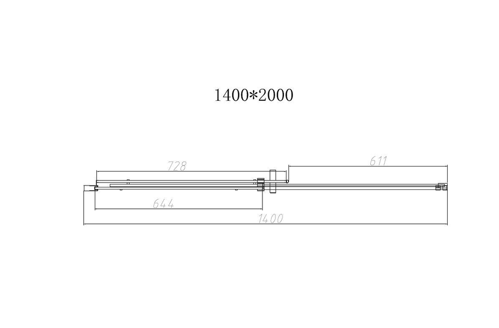 Душевая дверь Dice VDS-4D140CL, 1400, хром, стекло прозрачное