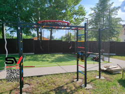 Монтаж уличной шведской стенки Sv Sport Рукоход (5 вертикальных столбов)