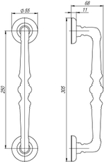 Ручка-скоба PULL.SM250.PALAZZO AB-7 (PALAZZO PULL SM) матовая бронза