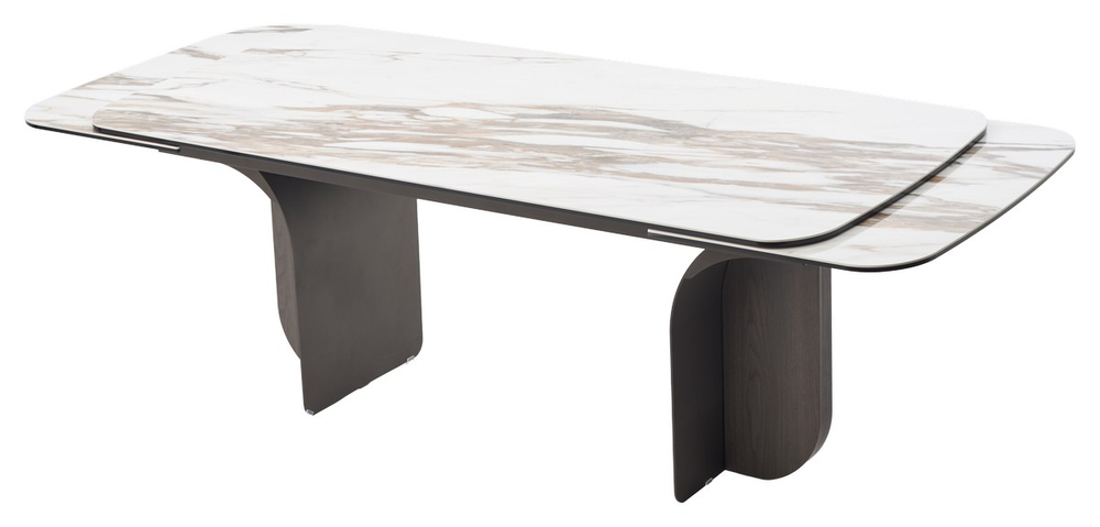 Стол М-City DISAUR Ингерман (Ingerman) 200 Коричневый (Karakata Brown) керамика, темно-серый + Шпон