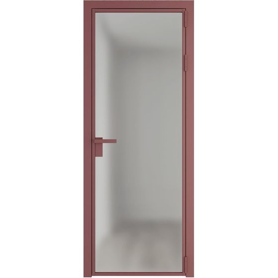 Алюминиевая дверь 1AG красный антрацит стекло матовое