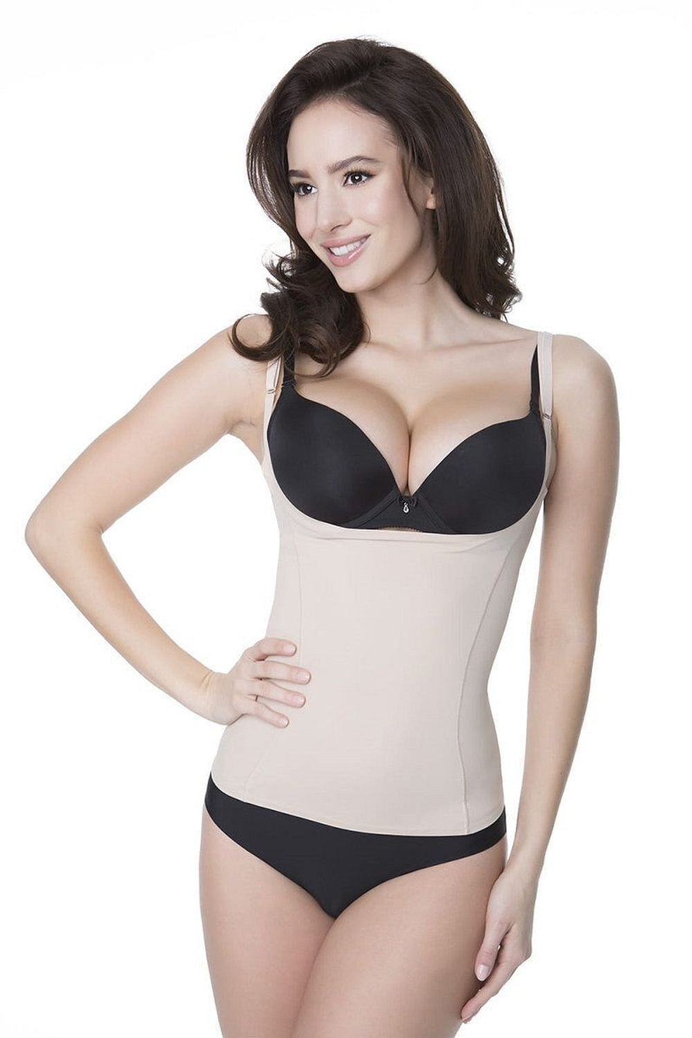 Корректирующая майка с открытым лифом (Размер: S) (Цвет: телесный)