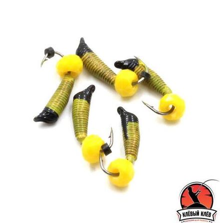 Мормышка вольф. безнасадочная "ЯМАН" Ручейник №3, d-1.5 мм, L-8.5 мм, вес 0,60 гр.,кристалл желтый, цв. Желтый