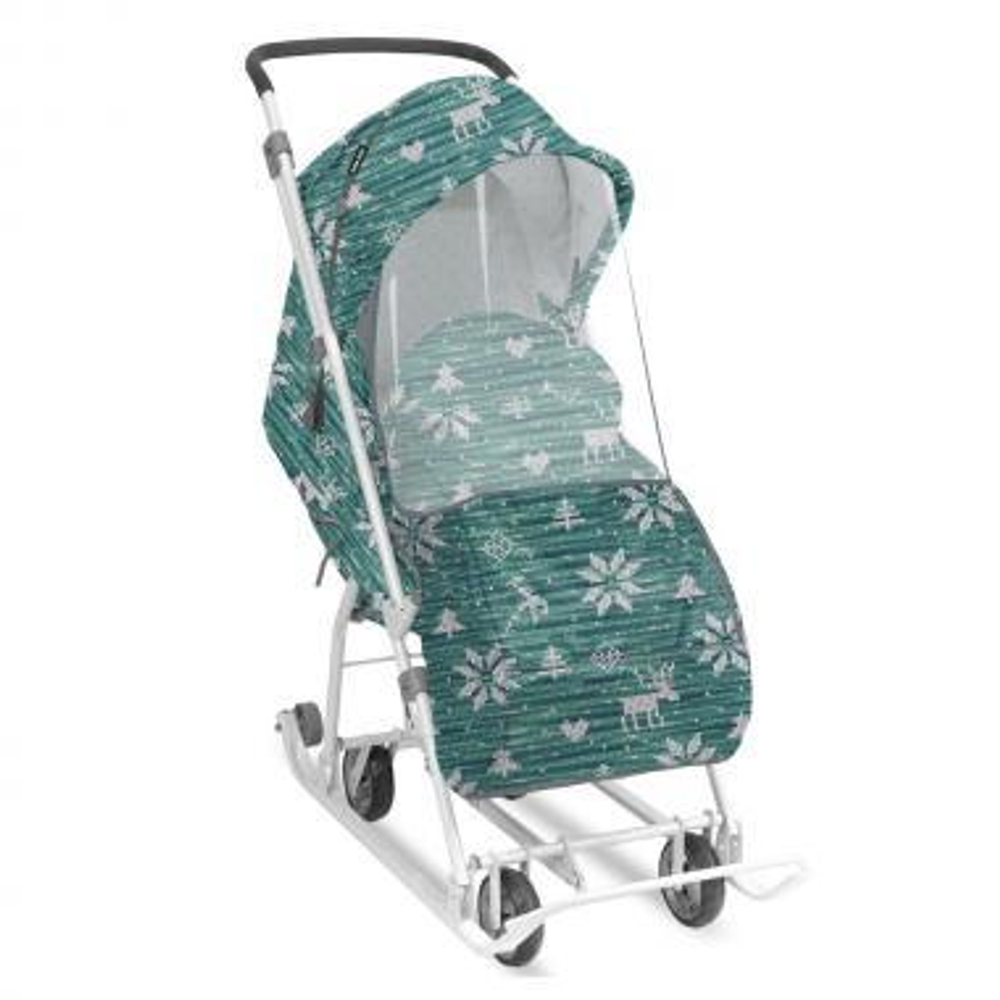 Коляска комбинированная "Наши детки 3-1К" (НДТ3-1К/ВЗ вязанный зеленый)