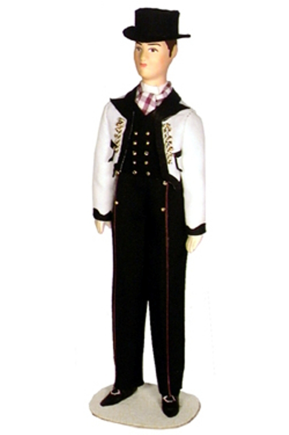 Кукла фарфоровая коллекционная в национальном мужском костюме. Норвежец