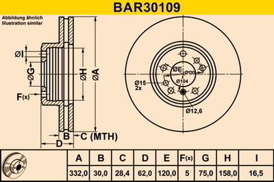 BARUM - BAR30109-BAU - Brake Disc